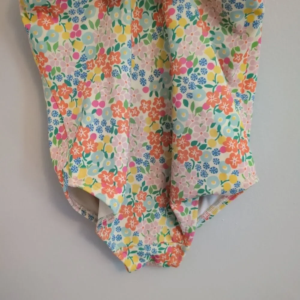Mini Boden Petite Ditzy Floral Ruffle One Piece Bathing Swim Suit - Girls 2-3Y